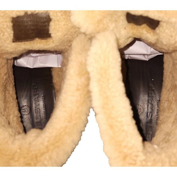 Belstaff Gorge Hiker Boots Size 45 US 12 Mens Brown Leather Shearling $450 - Picture 13 of 16